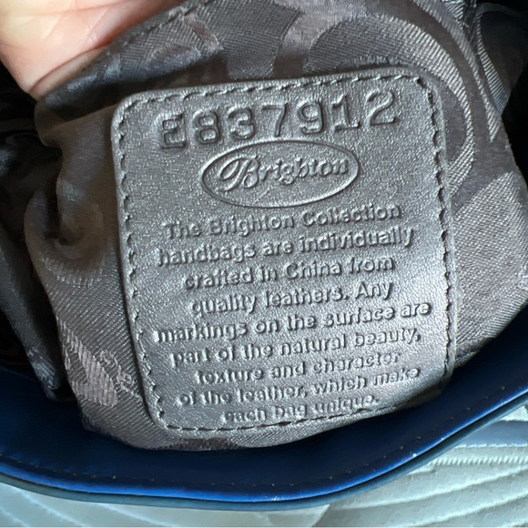 Brighton Renault Python & Blue Patent Leather Purse E837912 Hobo Shoulder Bag - Picture 14 of 14